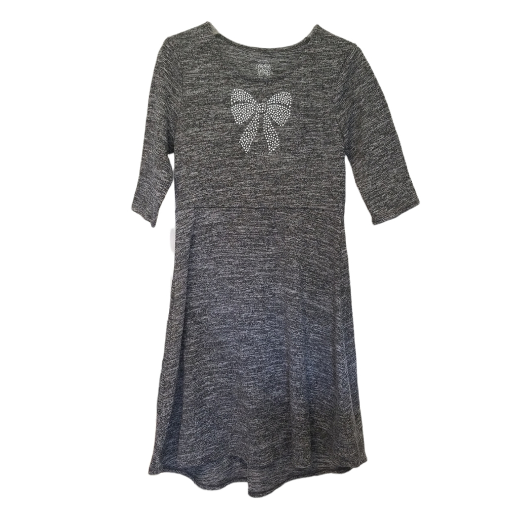 Girls Faded Glory 3/4 Sleeve Great Dress Bow Detail XL 14/16